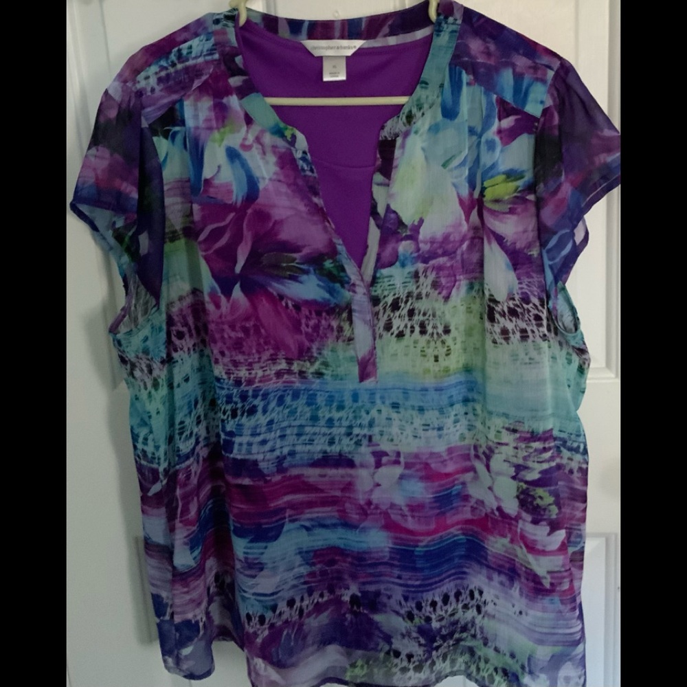 Christopher & Banks 2 piece set!  Gorgeous dressy blouse!  Size XL EUC